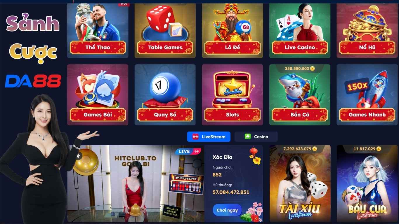 Điểm danh danh mục cược đỉnh cao trên nhà cái DA88 Điểm danh danh mục cược đỉnh cao trên nhà cái DA88