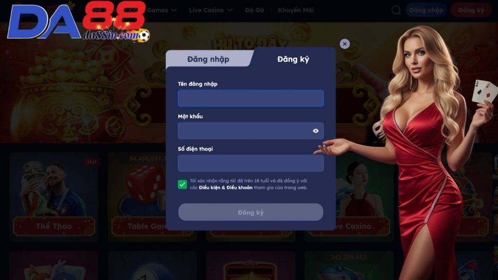 Điều kiện đăng ký và đăng nhập tại nhà cái DA88