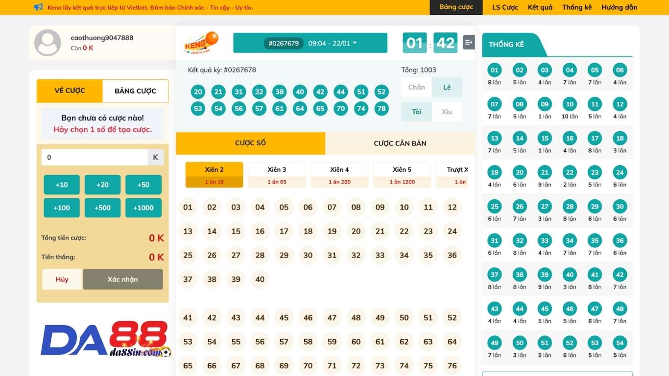 Kinh nghiệm đặt cược tại lô đề DA88